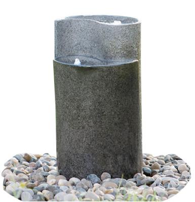 China Cylinder Shaped Cast Stone Garden Fountains / Large Outdoor Fountains  for sale