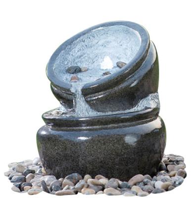 China Traditional Black Marble Cast Stone Fountains Outdoor In Magnesia Material for sale