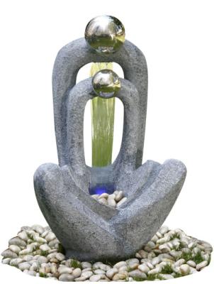 China Fuentes de la piedra del molde del material del acero inoxidable, fuente de agua decorativa con la bomba en venta