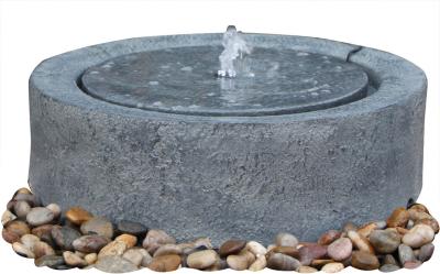China Black Marble Cast Asian Buddha Water Fountain Outdoor In Chinese Stone Mill Shape for sale
