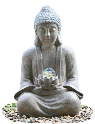 China Outdoor Buddha Water Fountain For Garden , Customize Voltage Granite Color for sale
