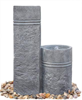 China Two Closely Cast Stone Fountains Outdoor Marble Nature Color Garden Water Fountain for sale