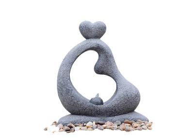 China Nature's Mark Heart Couple LED Relaxation Resin Water Fountain with Authentic River Rocks grab and go river rocks for sale