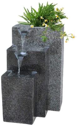 China Rock Cast Stone Water Fountain with LED Lights Three Tier  with Low Splash Design for Garden/Patio/Balcony for sale