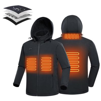 China Graphene Electric Heated Vest Jacket Fast heating With Detachable Hood OEM for sale