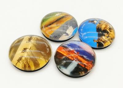 China Eco Friendly Round Refrigerator Magnets 40mm / 50mm Exclusive Artwork Design for sale