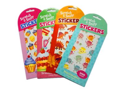 China Fruit Scented Adhesive Custom Paper Stickers Scratch Sniff Paper Sticker Custom Logo Sticker for sale