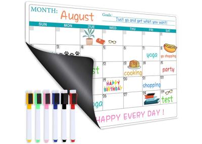 China Stain Resistant Surface Fridge Magnet Dry Erase Calendar For Refrigerator for sale