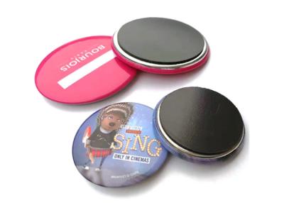 China Tin badges Dia 3cm Tinplate Fridge Magnet Round Shaped Souvenir Refrigerator Magnet for sale