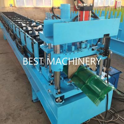 China 0.4mm Color Steel Tile Roof Ridge Cap Roll Forming Machine Ce for sale