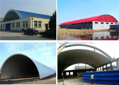 China Warehouse / Steel Structure K Span Roll Forming Machine , Arch Building Machine for sale