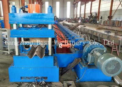 China Gear Box Driven W Beam Highway Guardrail Roll Forming Machine PLC Control for sale