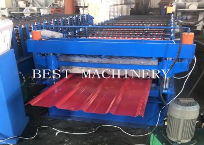 China PPGI Steel Two Layer Corrugated Roof Sheeting Machine , Roof Sheet Rolling Machines for sale