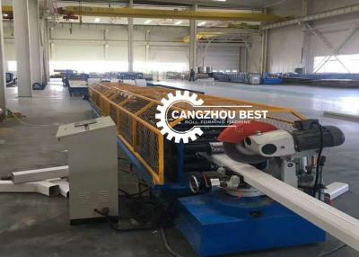 China Metal Steel Gutter Profile Drain Pipe Roll Forming Machine Seaming Type for sale