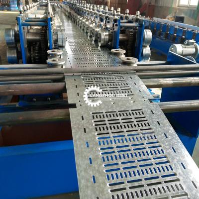 China Inside Flange R Type Perforated 2.5mm Cable Tray Manufacturing Machine for sale