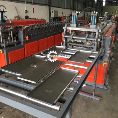 China Supermarket Storage Shelf Metal Plc Roll Forming Making Machine For Panel for sale