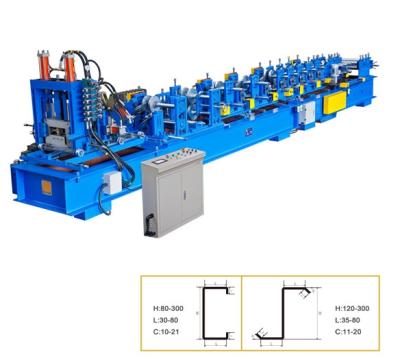 China C 6m/Min Z Purlin Roll Forming Machine , Steel Channel Quick Change Cold Forming Machine for sale