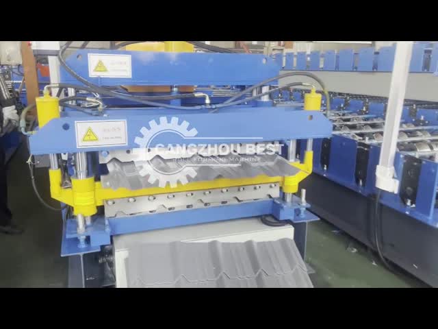 Steel PLC 914mm Double Layer Roll Forming Machine Jami Tile Corrugated Roof Sheet