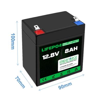 China Rechargeable 12V 8Ah LiFePO4 Battery LFP For Solar Power Lighting Power for sale