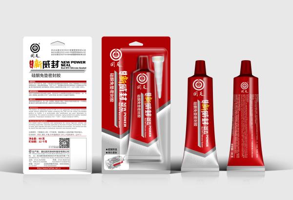 Red Power Seal Silicone Gasket-Free Sealant for High-Performance Engineering Adhesive Such as transportation & mining