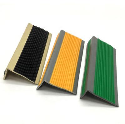 China Stair Safety Guaranteed With L Shape PVC Non Slip Rubber Stair Nosing Edge Trim Strips for sale
