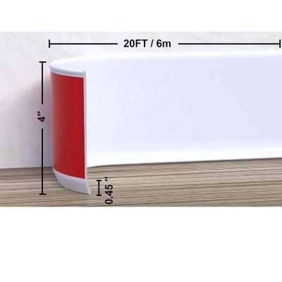 China 30% Deposit 70% Balance 100x2mm Flexible Vinyl Wall Cove Baseboard Molding Height 0.5'' to 8 for sale