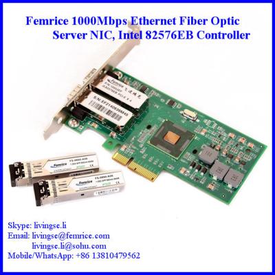 China 1000Mbps Ethernet Dual Port Server Network Card, SFP*2 Slot, PCI Express x4, LC Fiber Femrice 10002EF for sale