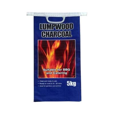 China 5kg 16kg 20kg Gravure Printing PP Woven Charcoal Moisture Proof Laminated Firewood Carry Bags With Handle for sale