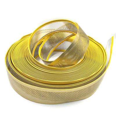 China Golden Aluminum Tape Coil With Folded Edge Word Sign Brushed Aluminum Coil Strip for sale