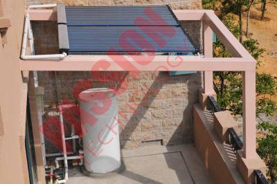 China coletor solar evacuado de tubulação de calor do tubo da pressão 500L aquecedor de água solar rachado à venda