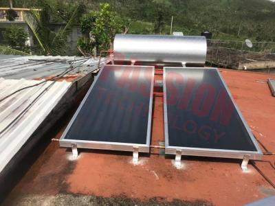 China Pressured Household Flat Plate Solar Water Heater Blue Titanium Coating Flat Collector for sale