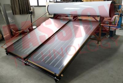 China 300L White Tank Pressurized Flat Plate Solar Water Heater, Blue Titanium Flat Collector for sale