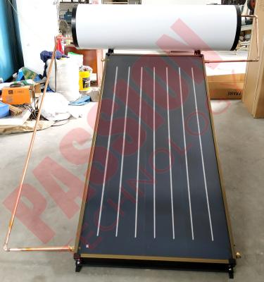 China 200L 150L Household Flat Plate Solar Thermal Water Heater, Blue Titanium Solar Collector for sale