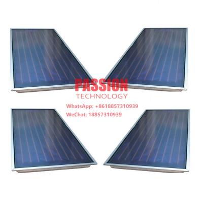 China Blue Titanium Flat Plate Solar Collector Solar Water Heating Collector Hotel Heating Panel Room Heating Collector for sale