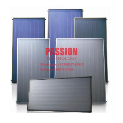 China Calentador de agua solar de Chrome del agua de Heater Blue Titanium Solar Thermal del colector de placa plana de la película azul solar negra del colector en venta