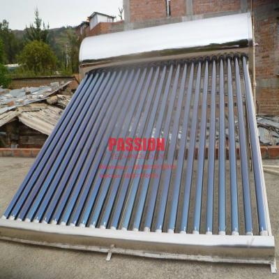 China Non Pressurized Thermal Solar Water Heater With Galvanized Steel Tank And Copper Heat Pipe for sale