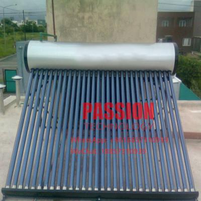 China 200L Silver Non Pressure Water Tank Enamal White Outer Tank Solar Water Heater Vacuum Tube Solar Geyser for sale