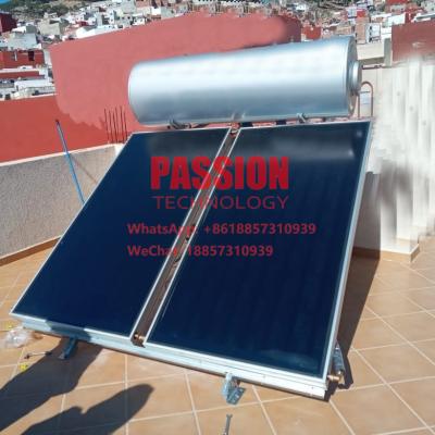 China 300L Blue Titanium Flat Plate Solar Water Heater Black Solar Thermal Flat Collector Flat Panel Solar Water Heater Tank for sale
