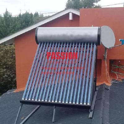 China 200L Non Pressure Solar Water Heater 300L Silver Water Tank Vacuum Tube Collector for sale