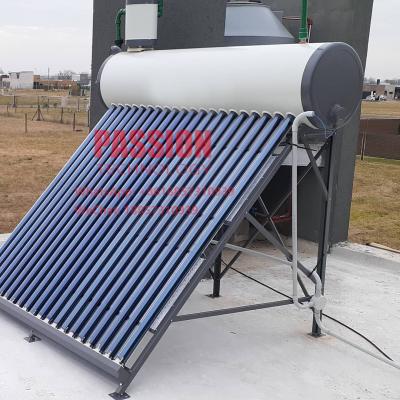 China 200L Enamal White Outer Tank Solar Water Heater 150L 304 Silver Tank Solar Collector for sale