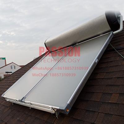 China 250L Flat Plate Solar Water Heater Black Chrome Flat Panel Solar Heating Collector for sale