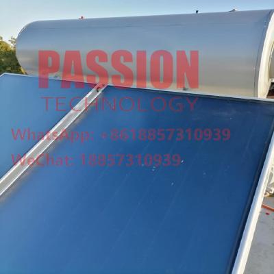 China 300L Pressurized Flat Plate Solar Water Heater Blue Coating Flat Panel Solar Collector for sale