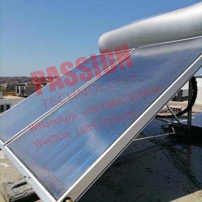 China Pressurized Flat Plate Solar Water Heater Blue Titanium Flat Panel Solar Collector for sale