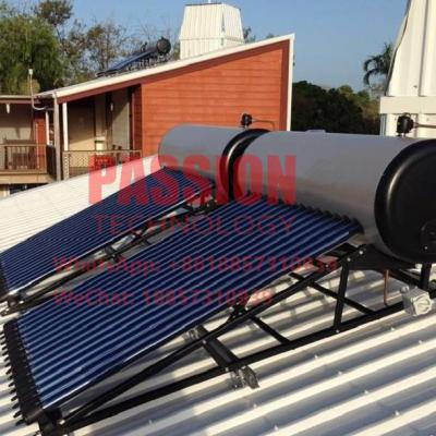 China 200L Non Pressure Vacuum Tube Solar Water Heater Silver Outer Tank Pool Heating for sale