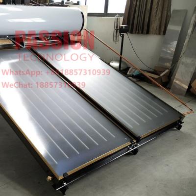 China des Druck-250L Schwarz-Flacheisen-Sonnenkollektor Flachbildschirm-Solardes warmwasserbereiter-2m2 zu verkaufen