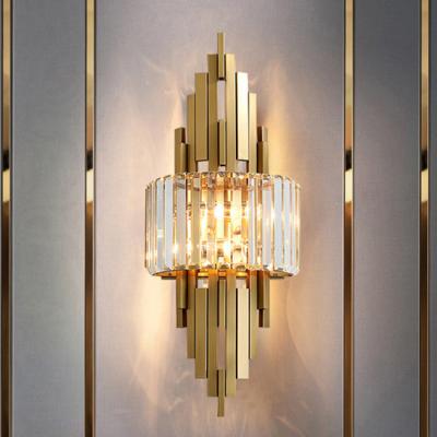 China E14 Living Room Nordic Crystal Modern Wall Light Width 22cm for sale