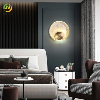 China Arte criativa da decoração nórdica interna da luz de Crystal Brass Bedside Modern Wall à venda