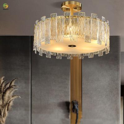China Villa Bedroom Copper LED Ceiling Light Indoor Wedding Fancy Decorative for sale