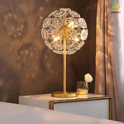 China Copper Crystal Bedside Table Lamp G9 X 6 For Home Hotel for sale