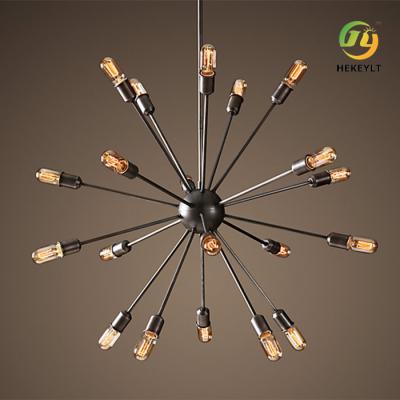China American Rustic Wrought Iron Multi-Head Satellite Chandelier for sale